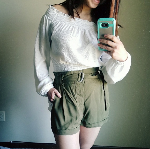 coco + jaimeson Pants - COCO+Jaimeson military green high waist